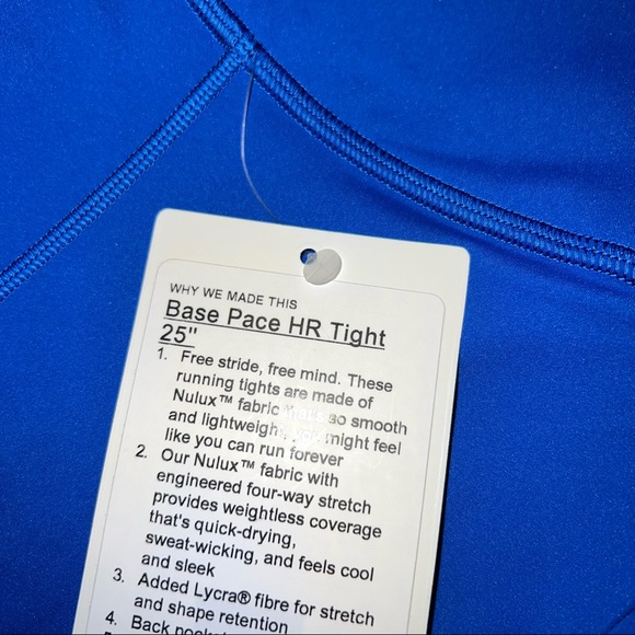 Base Pace High-Rise Running Tight 25" SYMB Symphony Blue size 12 - Picture 6 of 7